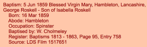 George Roskell 1859 birth