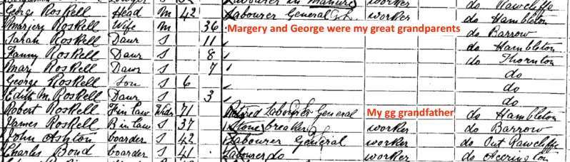 1901 Census Margery annotated